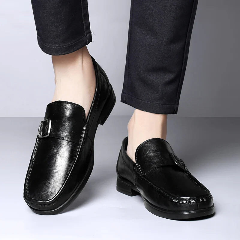 High Quality Men's Genuine Leather Loafers Handmade Casual Shoes Moccasins Slip on Walking Flats Versatile Male Business Shoes