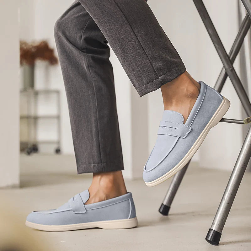 Men’s Suede Slip-On Loafers – Soft Comfortable Casual Shoes for Everyday Wear