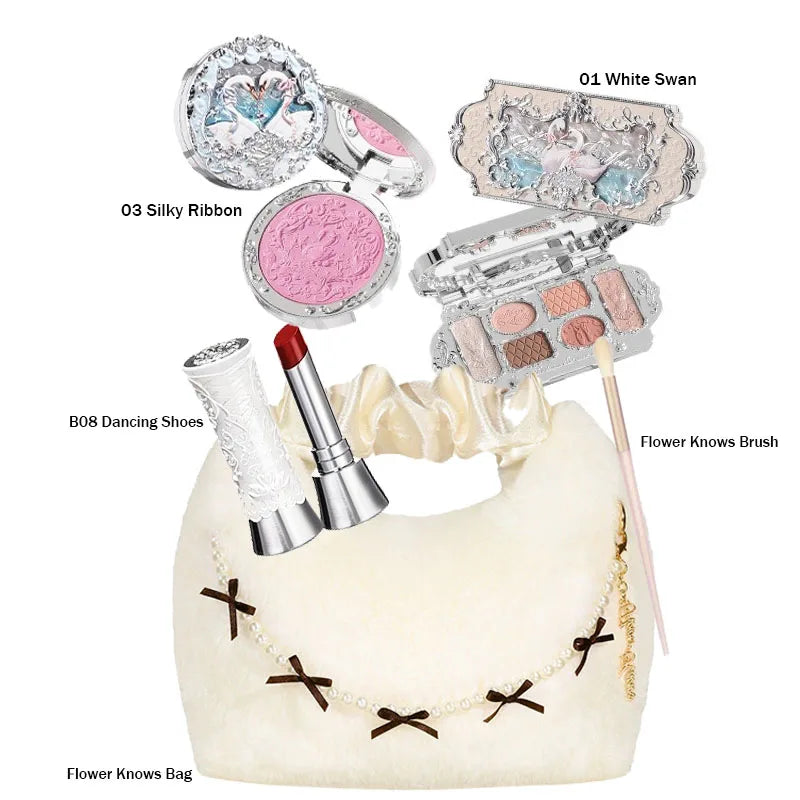 Makeup Set Swan Ballet Concealer Palette Embossed Blusher Shine Lipstick Kit With Bag THE SWEETIE BEAR Bunny Garden