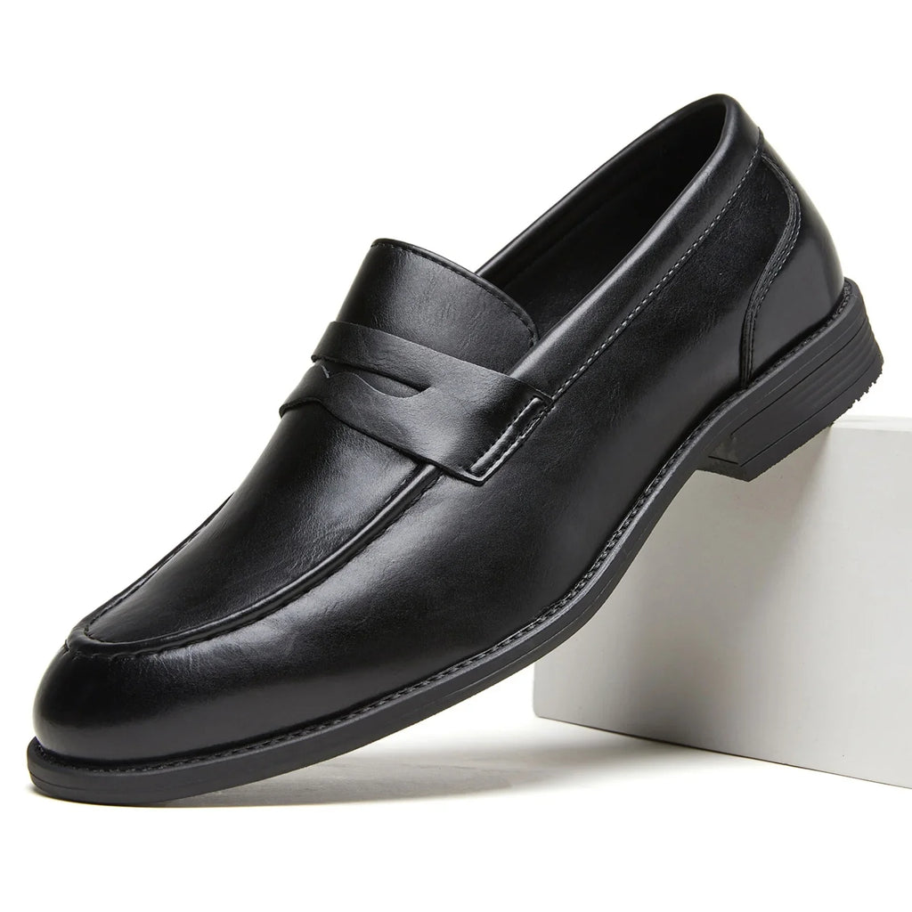 Fashion New Arrival One-Strap Over-the-Waterloo Loafers Business Formal Classic Breathable Men's Leather Shoes Round-Toe Versati