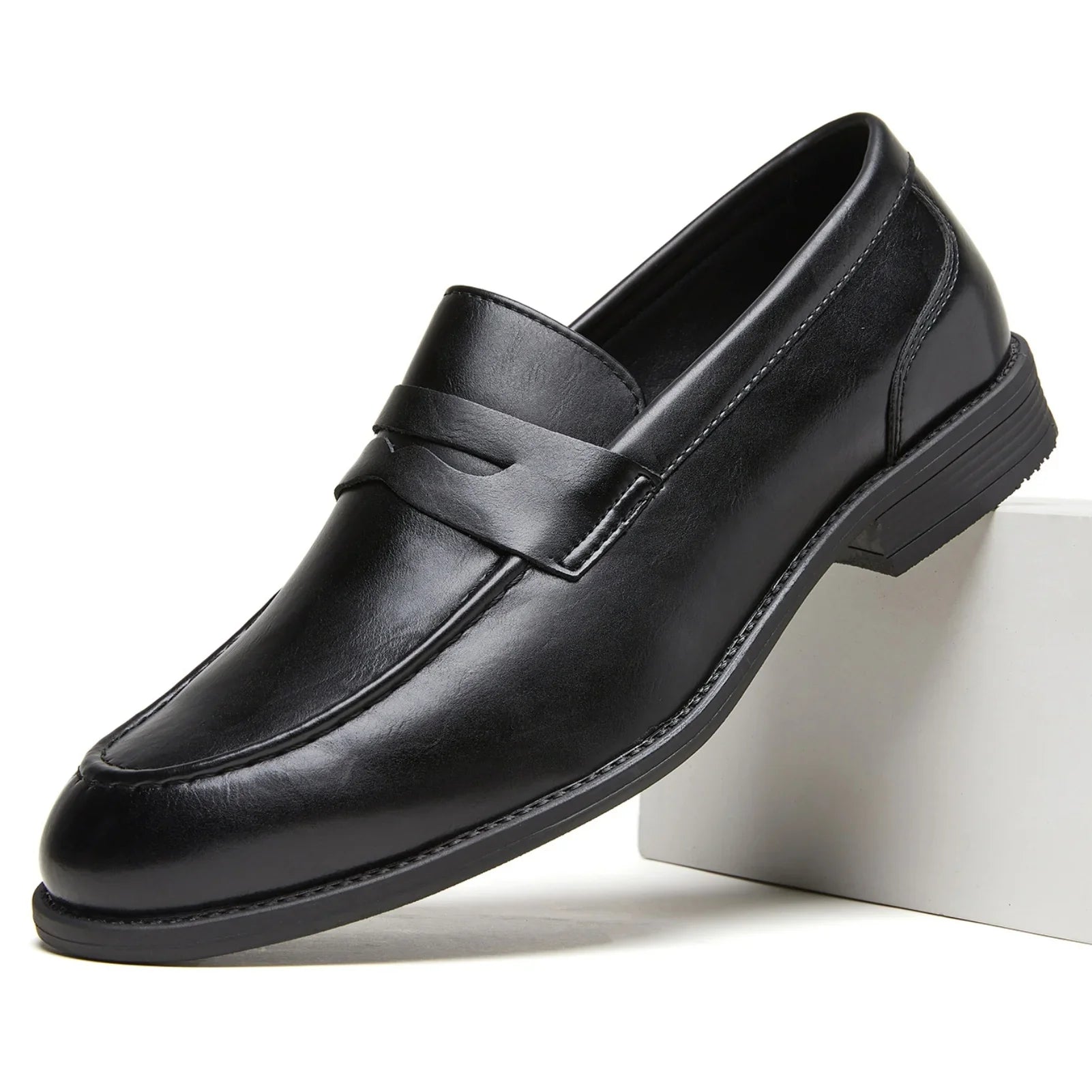 Fashion New Arrival One-Strap Over-the-Waterloo Loafers Business Formal Classic Breathable Men's Leather Shoes Round-Toe Versati