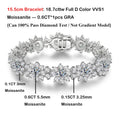 Luxury 35-39cttw D Color Gradient Full Moissanite Sunflower Tennis Necklace for Women S925 Silver All Diamond Neck Chain