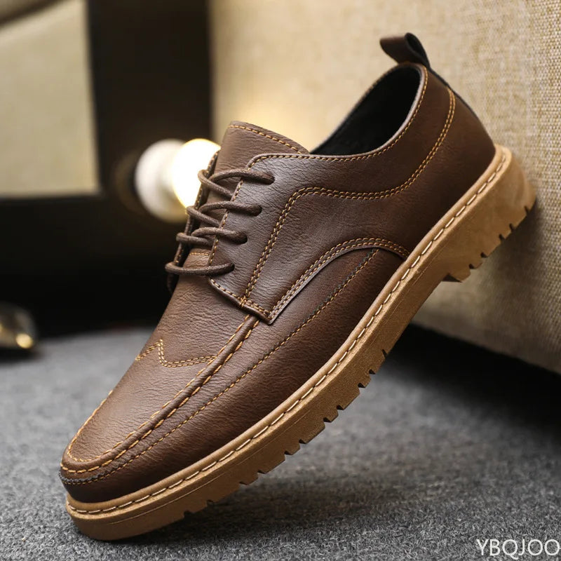 Men’s Casual Leather Shoes – Comfortable Slip-On Daily Footwear for Office & Travel
