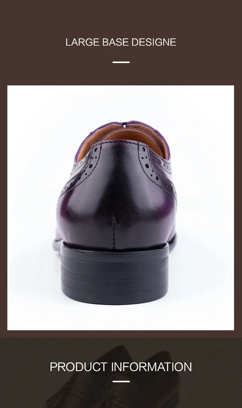Fashion New Trend Oxford Shoe Mens Handmade Carving Craft Wedding Party Shoes Elegant Genuine Leather Lace Up Derby Shoes