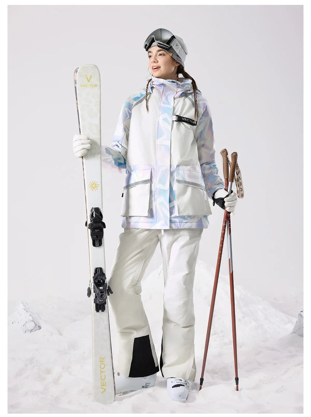Brand Men Women Ski Jacket Winter Warm Windproof Waterproof Ski Suit Outdoor Sports Snowboard Coat Splicing double plate