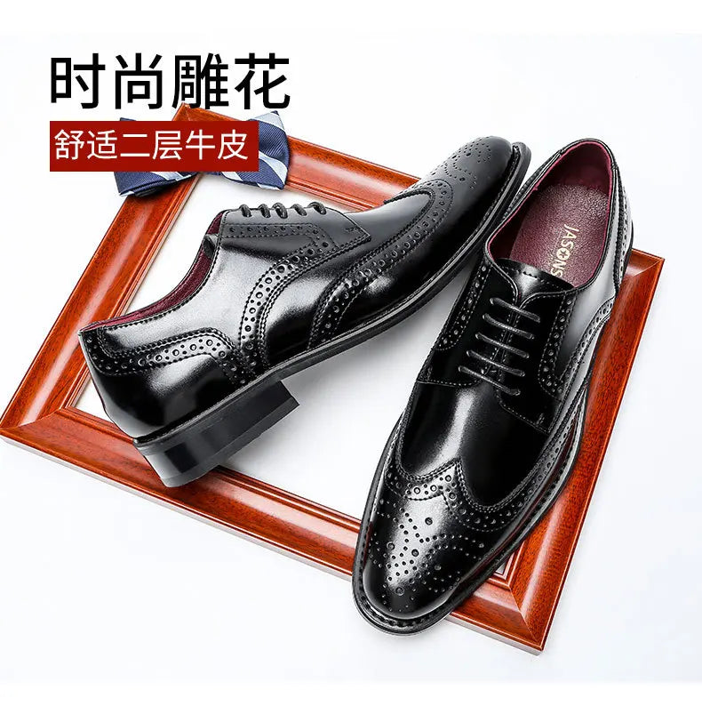 2023 High Quality Handmade Oxford Dress Shoes Men Genuine Cow Leather Suit Shoes Footwear Wedding Formal Italian Shoes Hot