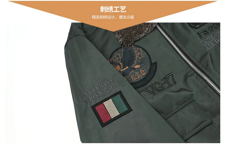 men's autumn winter thickened baseball uniform trendy coat Men's military fan jacket men MA-1 american overalls pilot jacket