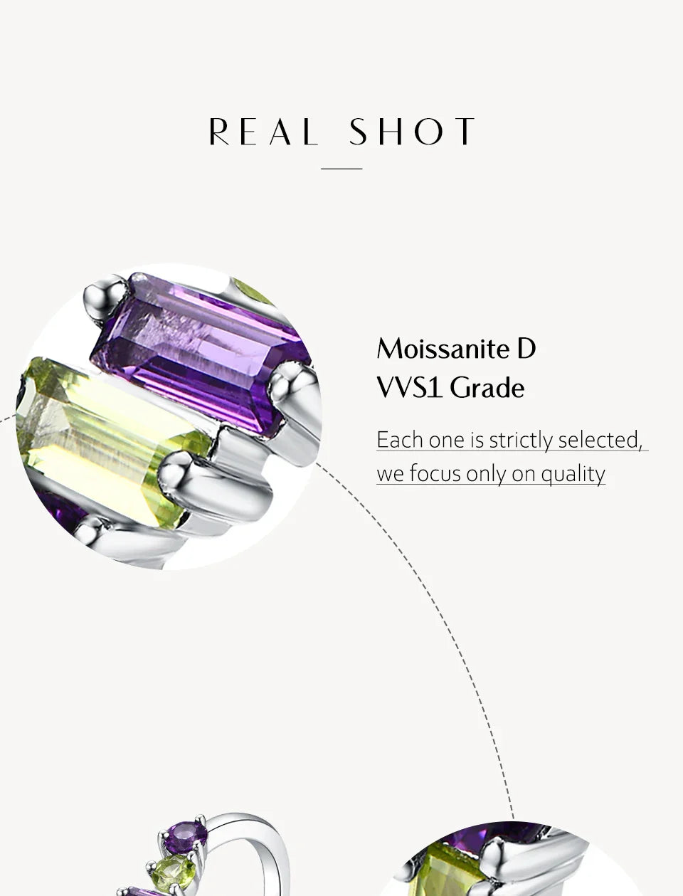 Minimalist Natural Amethyst Peridot Ring 925 Sterling Silver for Women Men Fine Wedding Party Wear Jewelry Gifts
