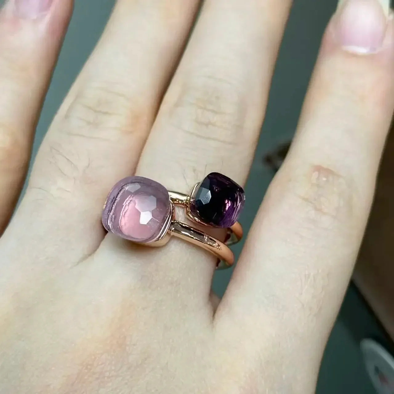Classic and Petite Ring Set for Women Colorful Cyrstal Fashion Jewelry Gift Vanlentine's Day