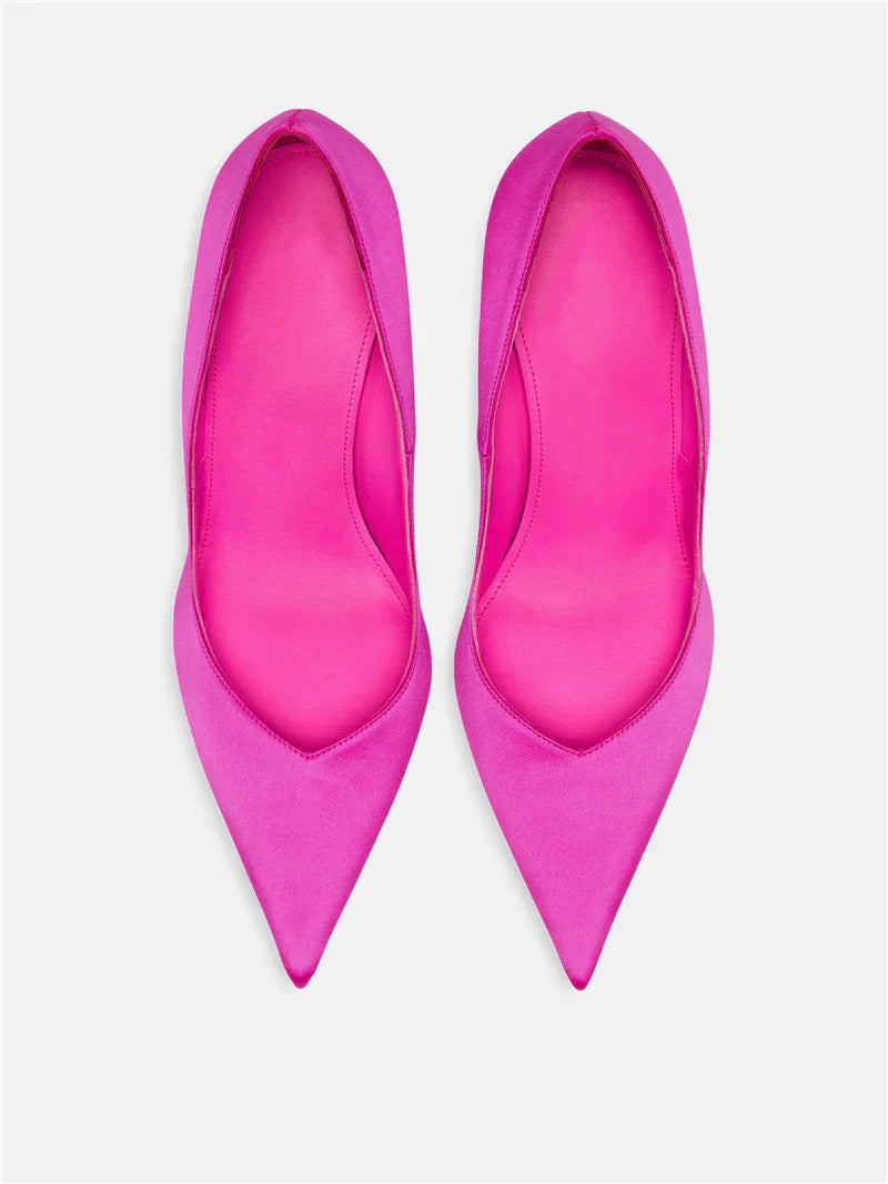 Runway Women Heels Pumps 2026 Designer Shoes Patent leather Pointed Toe Slingback Shallow Luxury Brand Strange Heel Woman Shoes