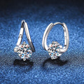 1 Carat Moissanite Earrings For Women 925 Sterling Silver Ear Stud Hoops Diamond  Engagement Wedding Fine Jewelry Gift