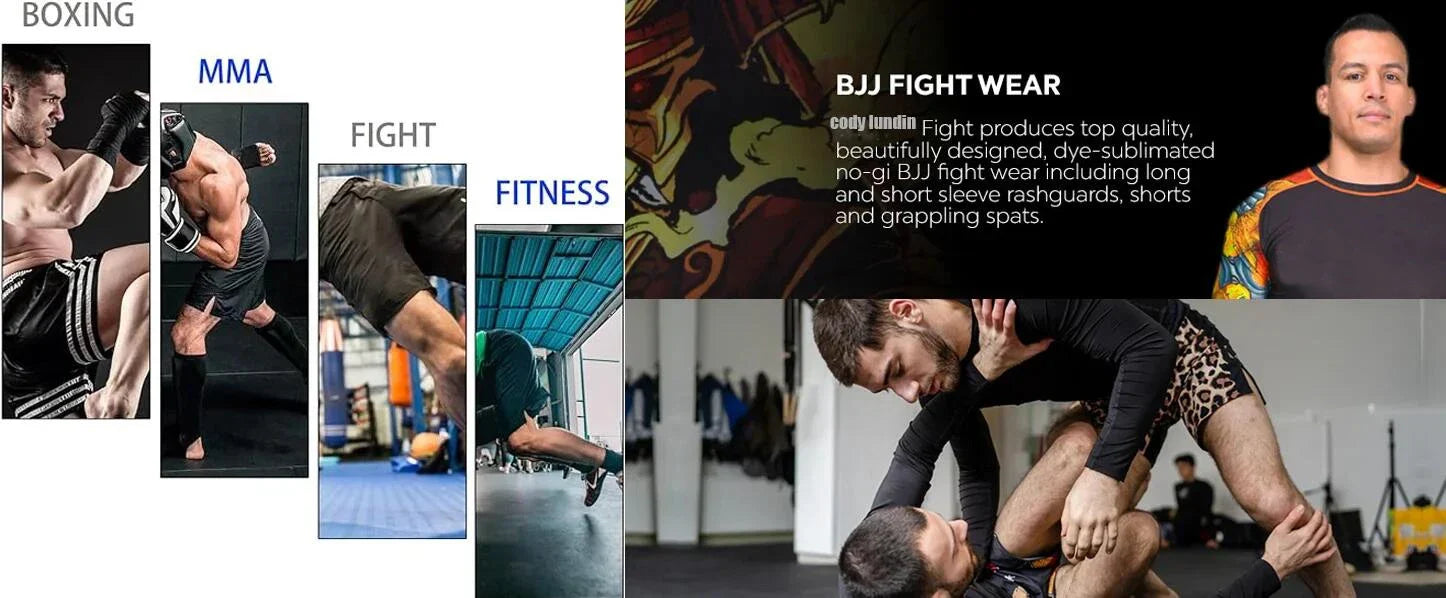 Men's Jiu Jitsu Kimono Rashguard MMA T-shirt Animal Print Compression Shirts Sport Tops Bjj Kickboxing Muay Thai Sport Boxing