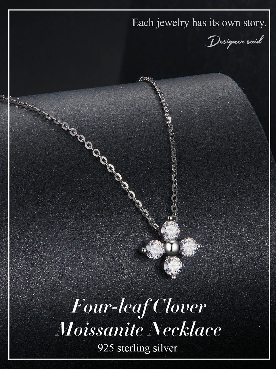 Shiny Moissanite Flower Pendant Necklace For Women Wedding Party S925 Silver with White Gold Plating Jewelry MSN038