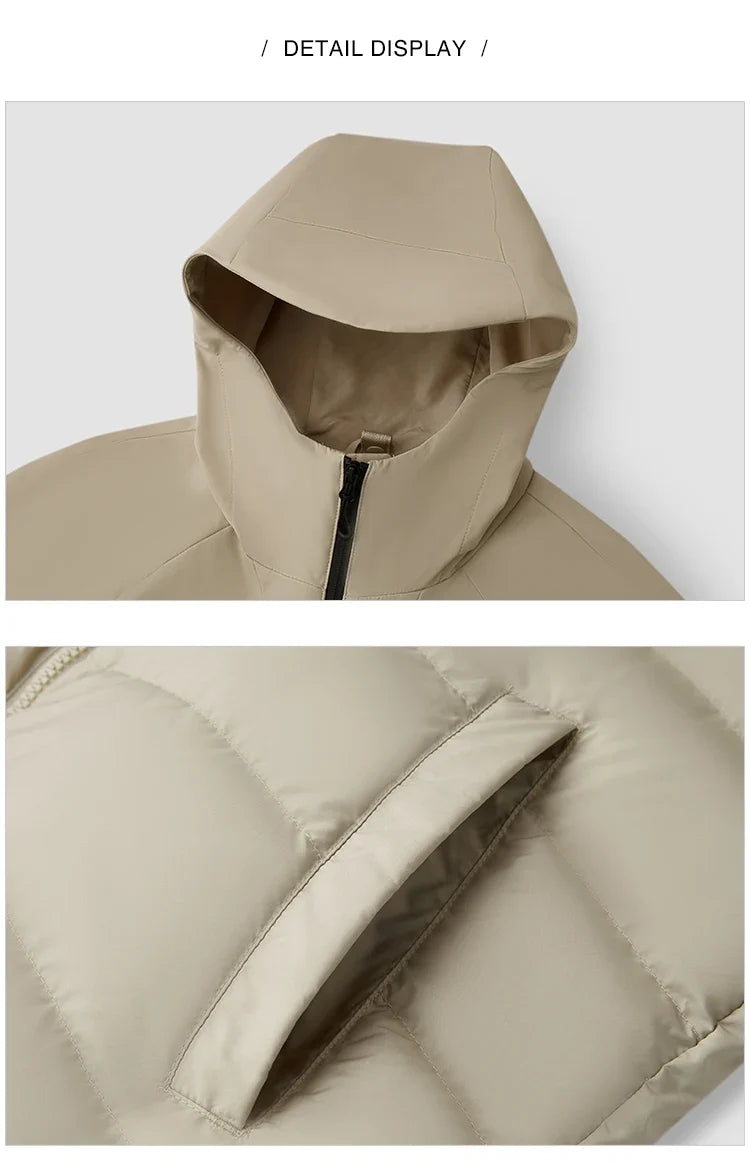 Down Jacket Men Three-in-One 2026 Winter New Colorblocked Stand-Up Collar Protective Outerwear