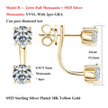 2 in 1 Round Bubble Full D Color Moissanite Stud Earrings for Women 925 Silver All Diamond Earring Pierced Ear Fine Jewelry