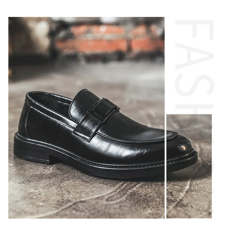 Spring Autumn New Black Dress Shoes for Men Business Designer Cow Leather Shoes Male Fashion British Style Casual Shoe Man