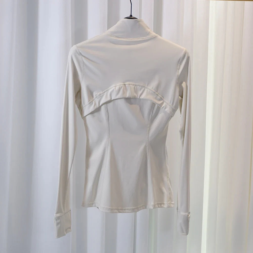 New Version Gold Zipper Slimming Jacket Yoga Stand Collar Coat Slim Fit Quick-Dry Sports Thin Twilight Rose Gold Summer