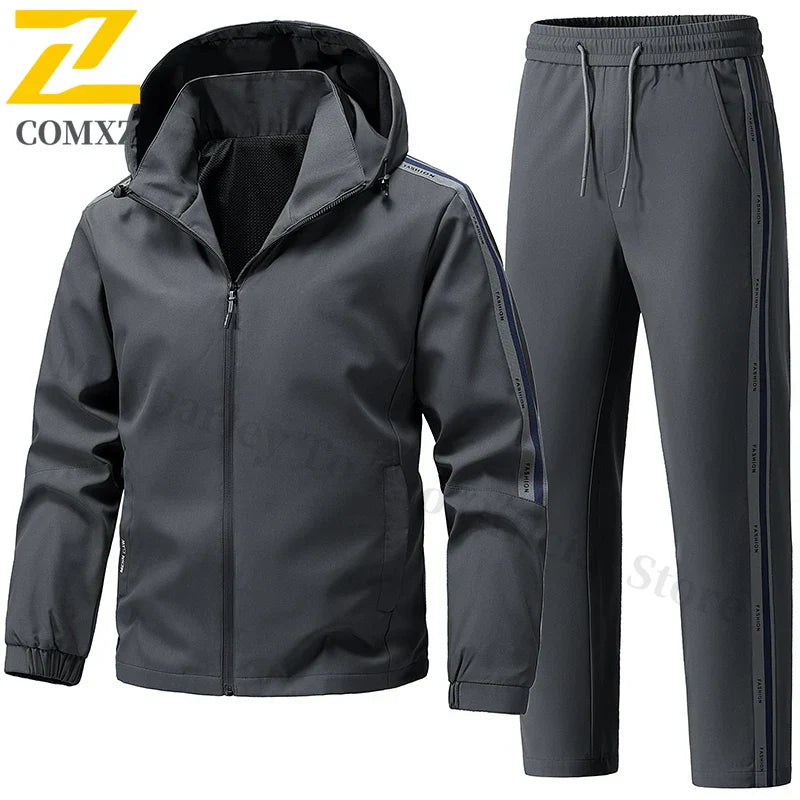 Men's Tracksuit Sets Autumn 2025 Fashion Sportswear Two Piece Sport Suit Jacket+Sweatpants Sweatsuit Men Sports Windproof Suit