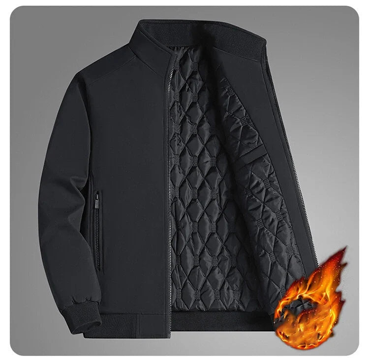 Plus Size 8xl Jacket for Men 2026 Thick Stand Collar Solid Winter Jacket Men Waterproof Warm Business Casual Men Coats