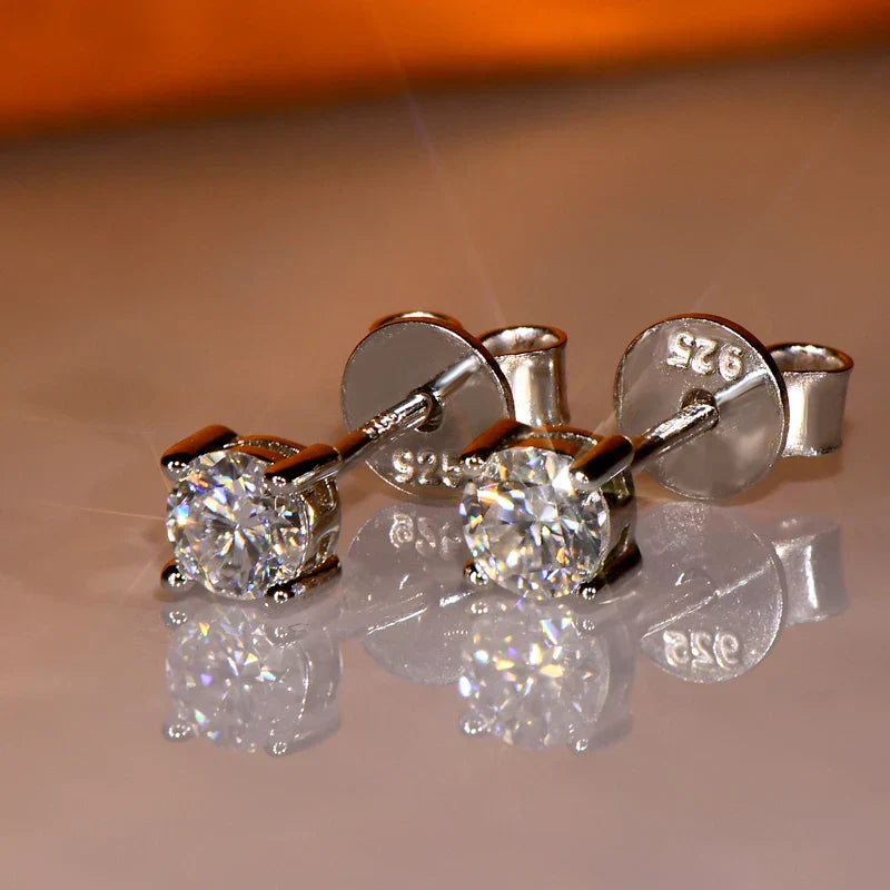 3mm/4mm/5mm/6.5mm/8mm/9mm/10mm/11mm Certified D VVS1 Moissanite Stud Earrings 925 Silver Earrings For Women Men Jewelry