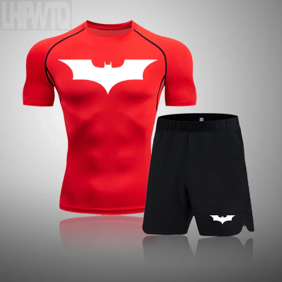 2024 Men's Running Fitness Sportswear Athletic T-Shirt Training Gym Clothes Sports Suits Workout Jogging Rashguard Men's Kit