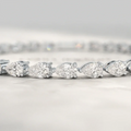 3*5mm Pear Cut Moissanite Diamond Tennis Bracelets with Cetficates 925 Sterling Silver Teardrop Shape Bracelet for Women Men