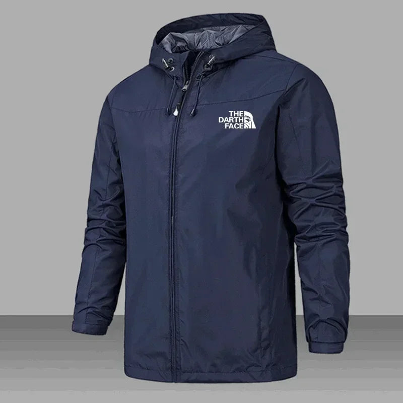 Men's Windproof and Waterproof Windbreaker, Pilot Zipper Hooded Overcoat, Spring and Autumn Mountaineering Casual Jacket 2025