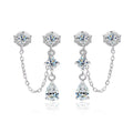 D VVS1 Moissanite Earrings for Women GRA Certified Pear Cut Pendant Tassel Earring Solid s925 Silver Dainty Ear Ring