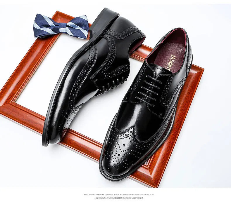 2023 High Quality Handmade Oxford Dress Shoes Men Genuine Cow Leather Suit Shoes Footwear Wedding Formal Italian Shoes Hot
