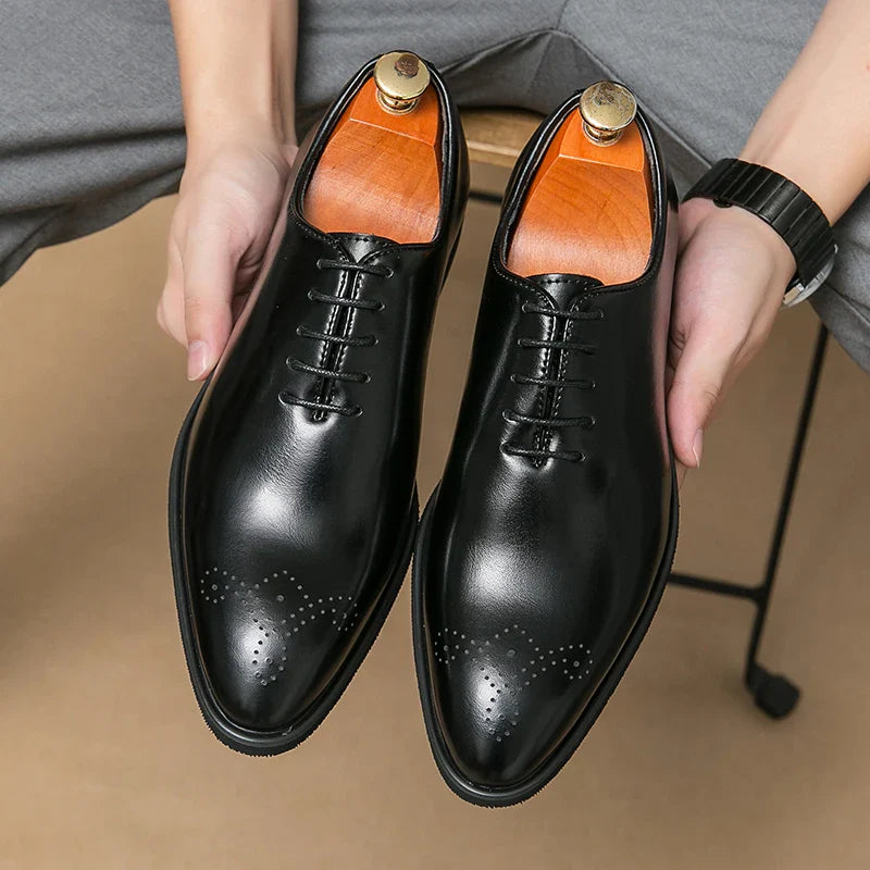 Men's Genuine Leather Dress Shoes Classic Oxford Soft Comfortable Lining Non-Slip Rubber Sole Business Office Formal Occasions