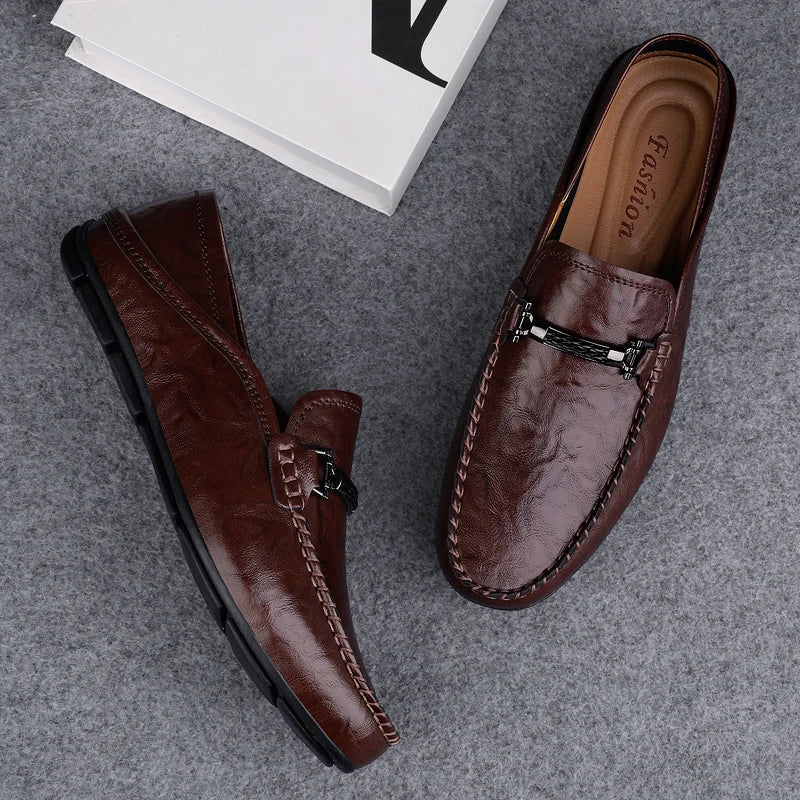 Genuine Leather Mens Loafers Casual Shoes Comfortable Moccasins Luxury Formal Slip on Flats Driving Shoes for Man Walking Shoes