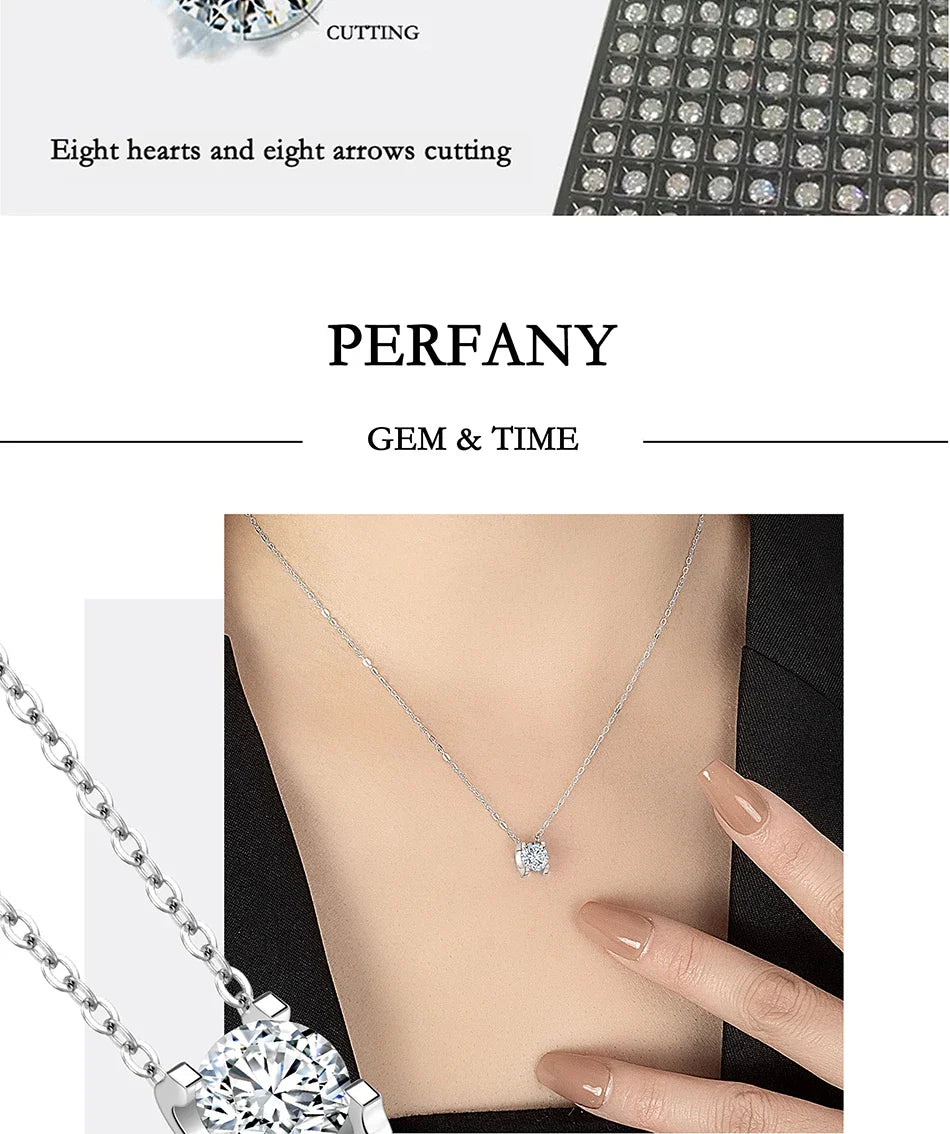0.5-2CT Moissanite Necklace for Women S925 Pure Silver Classic Bull Head Laboratory Diamond Pendant Luxury Jewelry