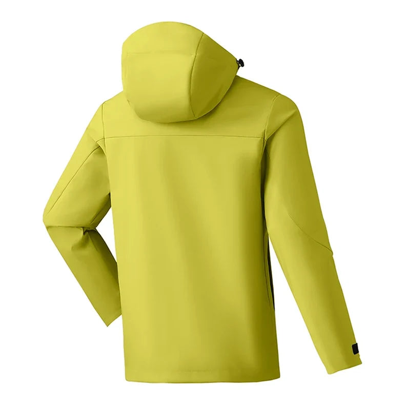 Unisex Waterproof Windbreaker Jacket - Single-Layer Raincoat for Hiking, Camping - Certified Moderate Rain Protection