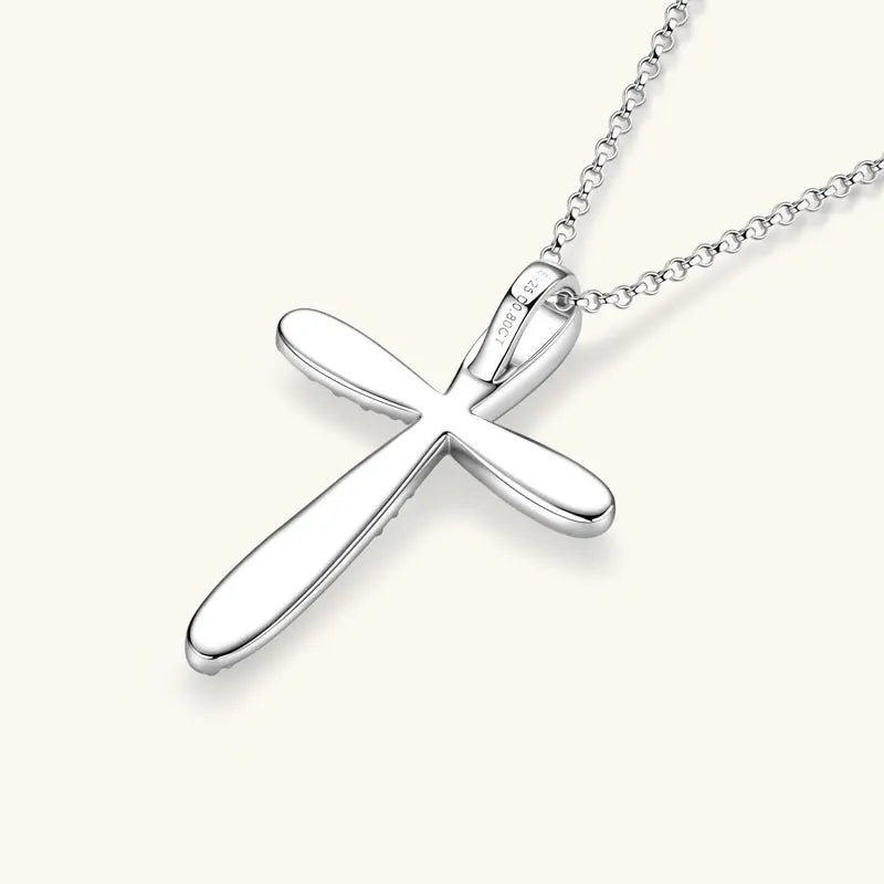Certified Moissanite Cross Pendant Necklace Original S925 Sliver O-Chain Plated 14k Gold Necklaces for Women Fine Jewelry