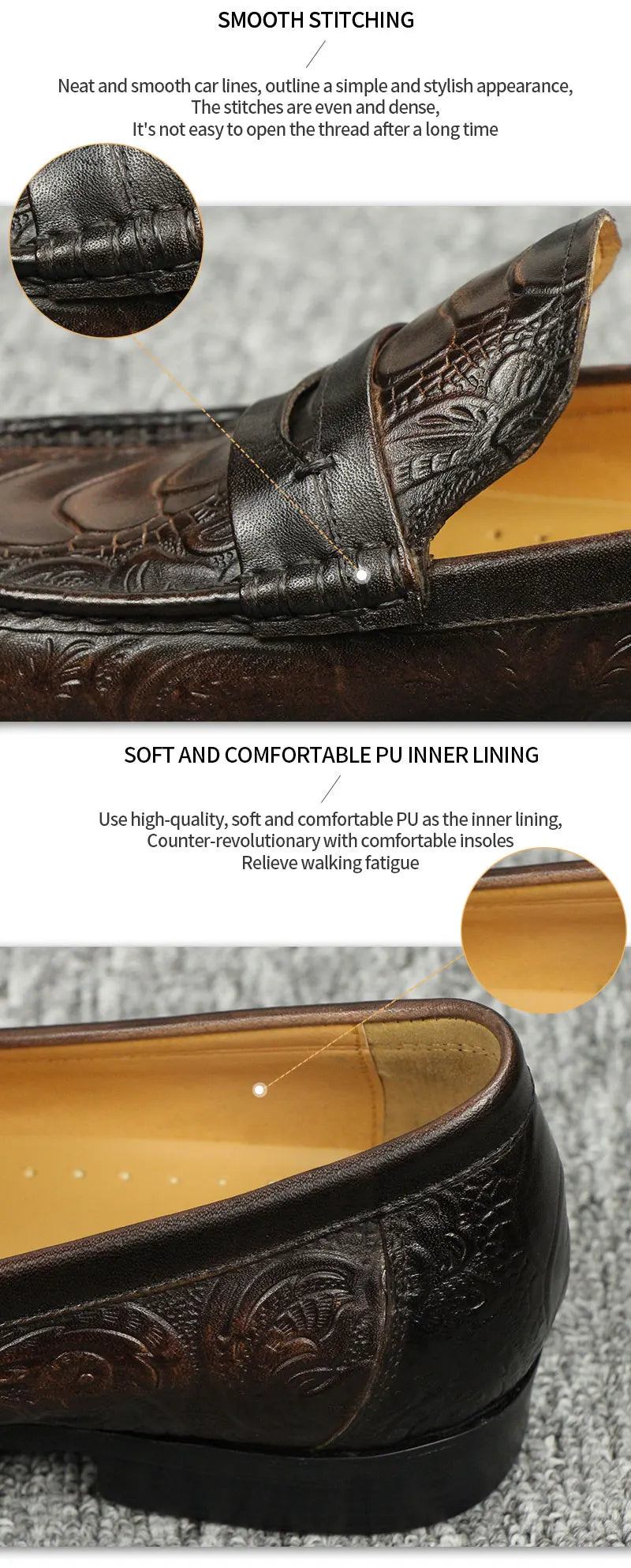 High Quality Casual One-step Loafers Genuine Leather Classic Leather Shoes Gentleman Dress Shoes Vintage Sapato Social Masculino