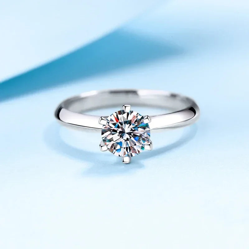 1-3CT VVS1 Moissanite Rings for Women Engagement Wedding Promise Solitaire Band With Certificate S925 Sterling Silver Ring
