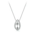 Solid 925 Sterling Silver Dainty Pear Pendant Necklace for Women, White Gold Plated Teardrop Pendant Necklaces