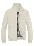 Men's Classic Design Sports Jacket, Casual Baseball Collar Zipper, Spring and Autumn Solid Color, Fashionable Daily Wear Jacket