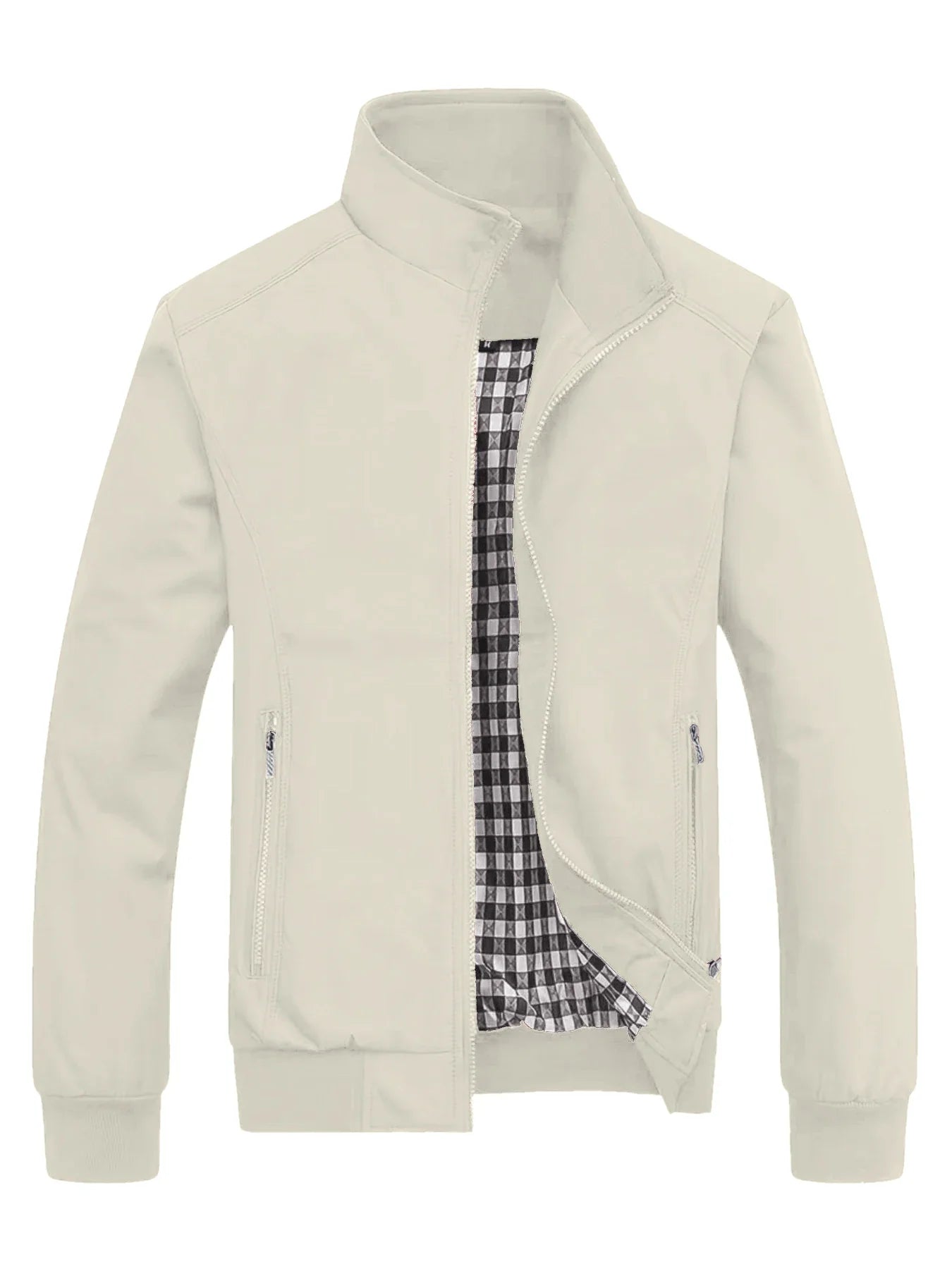 Men's Classic Design Sports Jacket, Casual Baseball Collar Zipper, Spring and Autumn Solid Color, Fashionable Daily Wear Jacket