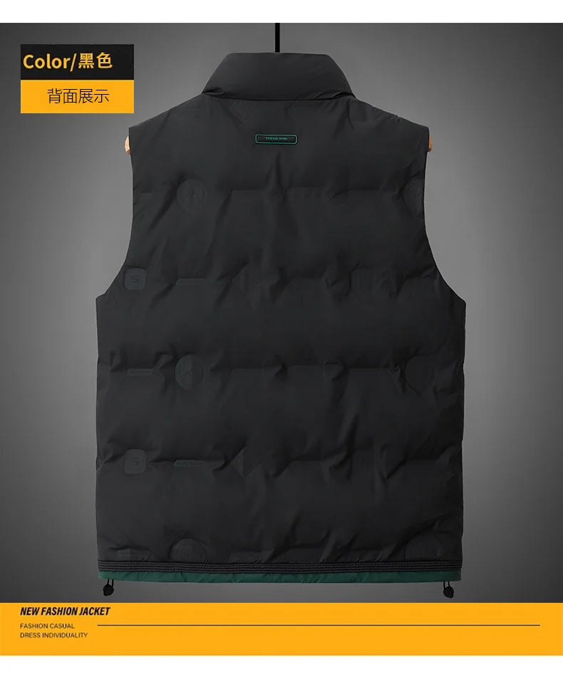Winter Fashion Casual Men Down Vests Comfortable Warm White Duck Down Waistcoat Trend All-match Sleeveless Jacket High Quality