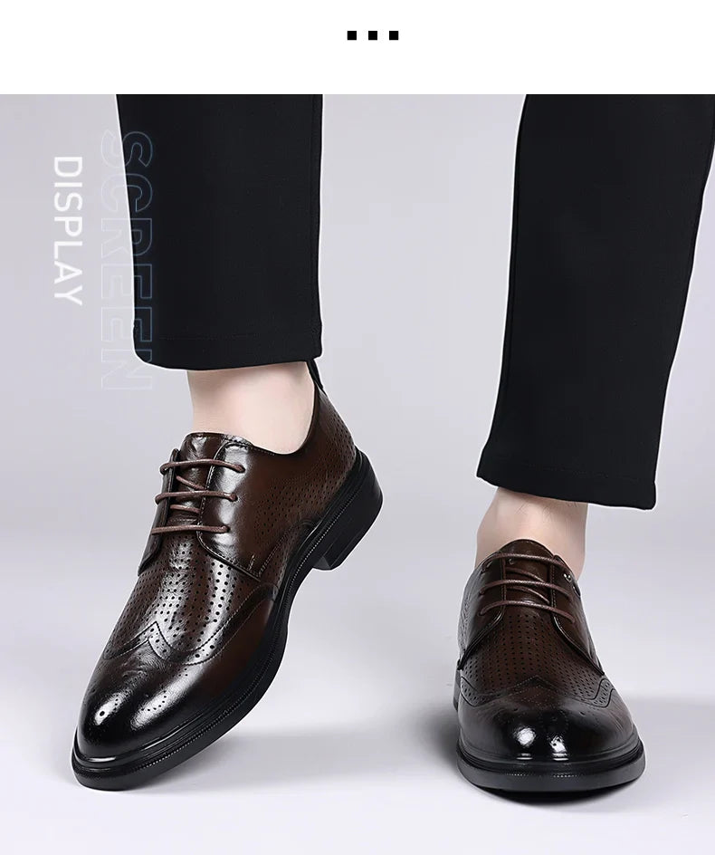Handmade Men's Oxford Shoes designer Brogue Men Leather Shoes Luxury Fashion Wedding Shoe Business Office Men's Shoes Size 38-44