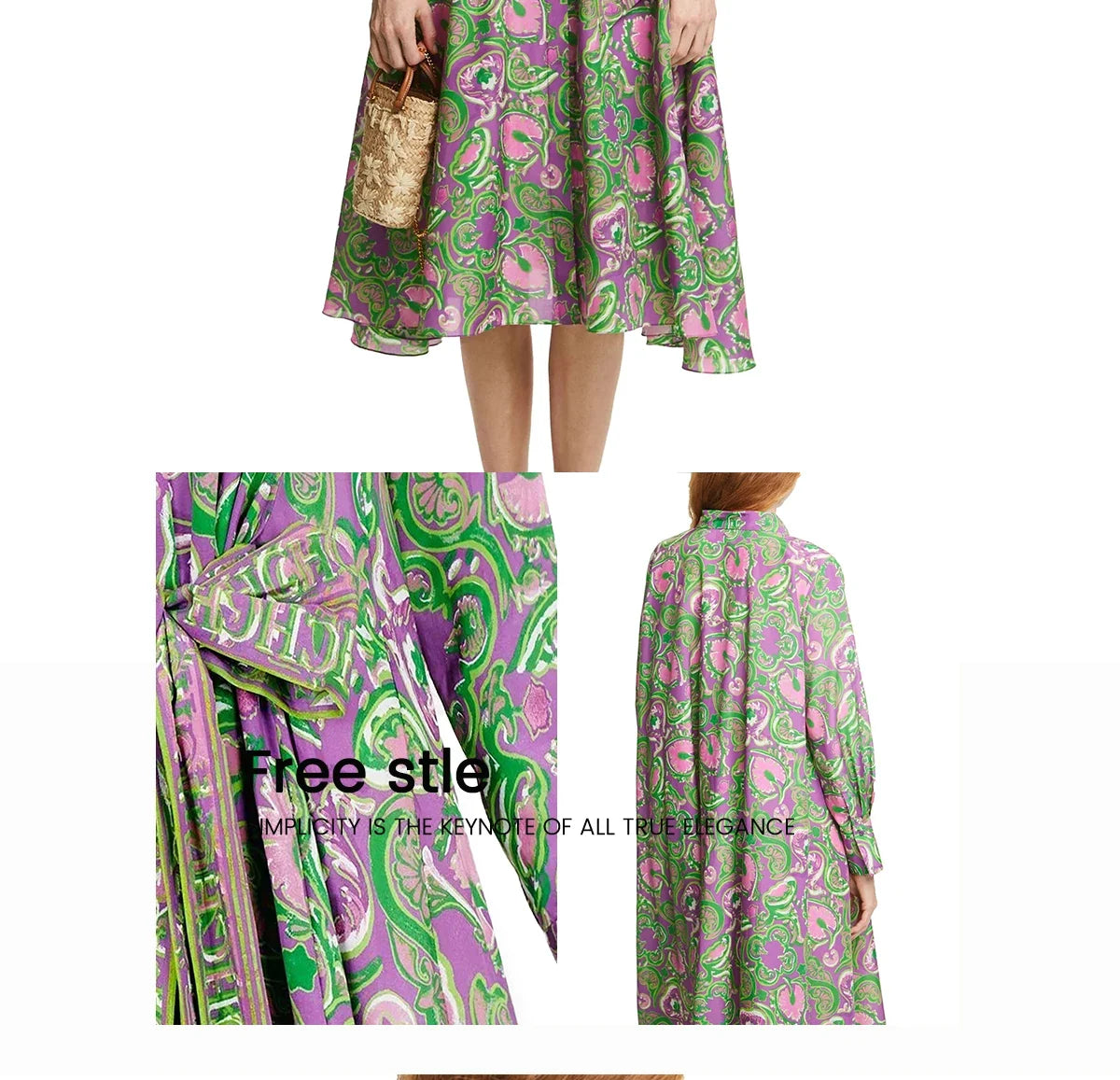 New Summer Women Elegant Dress Femme Retro Commuting Shirt Dress Long Sleeved Lace Up Design Casual Dresses