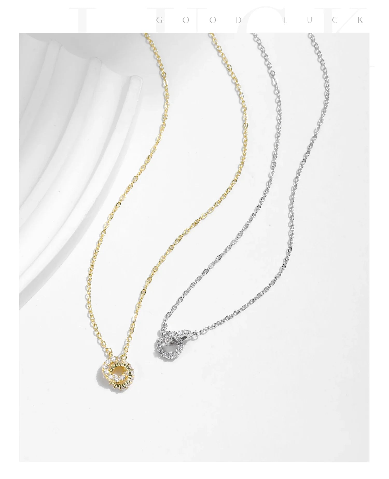 925 Sterling Silver Sparkling Circle Lock Fashion Pendant Necklaces Basic Daily Trendy Jewelry For Women Christmas Gifts