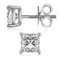 1/2/3/4carat Princess Cut Moissanite Stud Earrings Screw Back 925 Sterling Silver Square Diamond Stud Earring for Women Men Gift