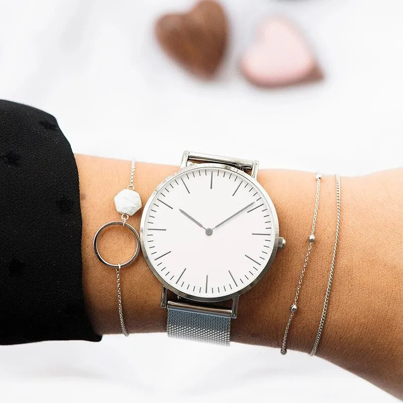 1PC Luxury Rose Gold Watch Women Bracelet Watches Brand Ladies Casual Quartz Watch Steel Women's Wristwatch Montre Femme Relogio