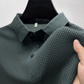 【جودة عالية】 M-4XL صيفي جديد قميص بولو رجالي بأكمام قصيرة بارد ومسامي، قميص علوي لامتصاص العرق كاجوال للعمل