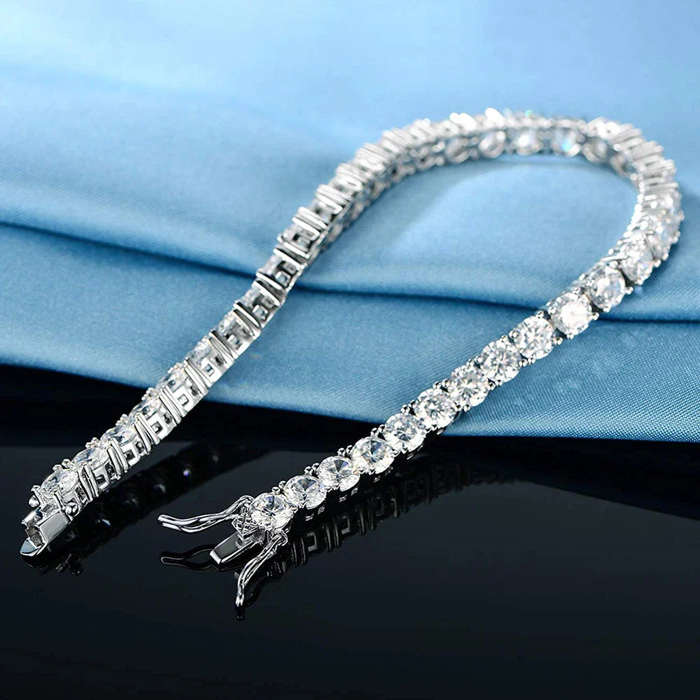 8mm Big Moissanite Diamond Tennis Bracelet for Women Men S925 Silver Plated 18k Yellow/White Gold BangleCertified Certificates