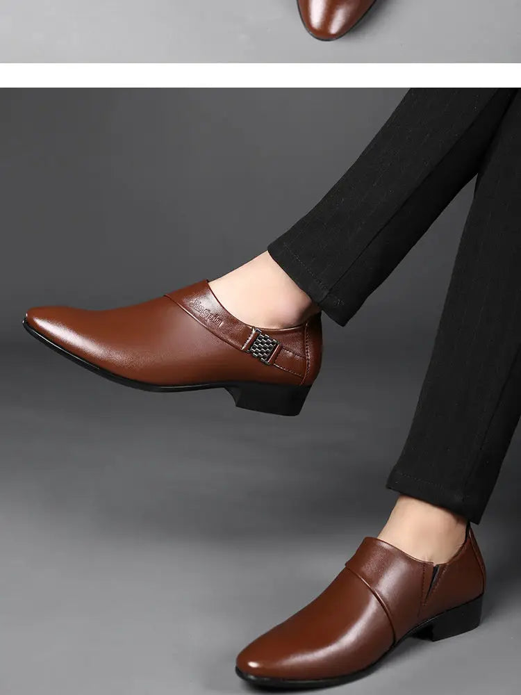 Leather Casual Pointed Toe Business Social Shoe for Men Elegant and Classic High Quality Fashion Dress Shoes Man Low Price Suit