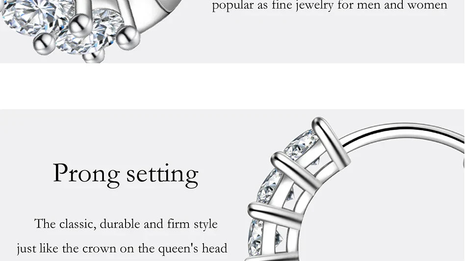 1.8CT All Moissanite Earrings for Women S925 Pure Silver GRA Certified Diamond Temperament Fashion Wedding Party Jewelry