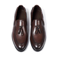 Classic Men's Genuine Leather Tassel Loafers Handmade Slip-On Casual Shoes Comfortable for Office Wedding Dressing Daily Wear
